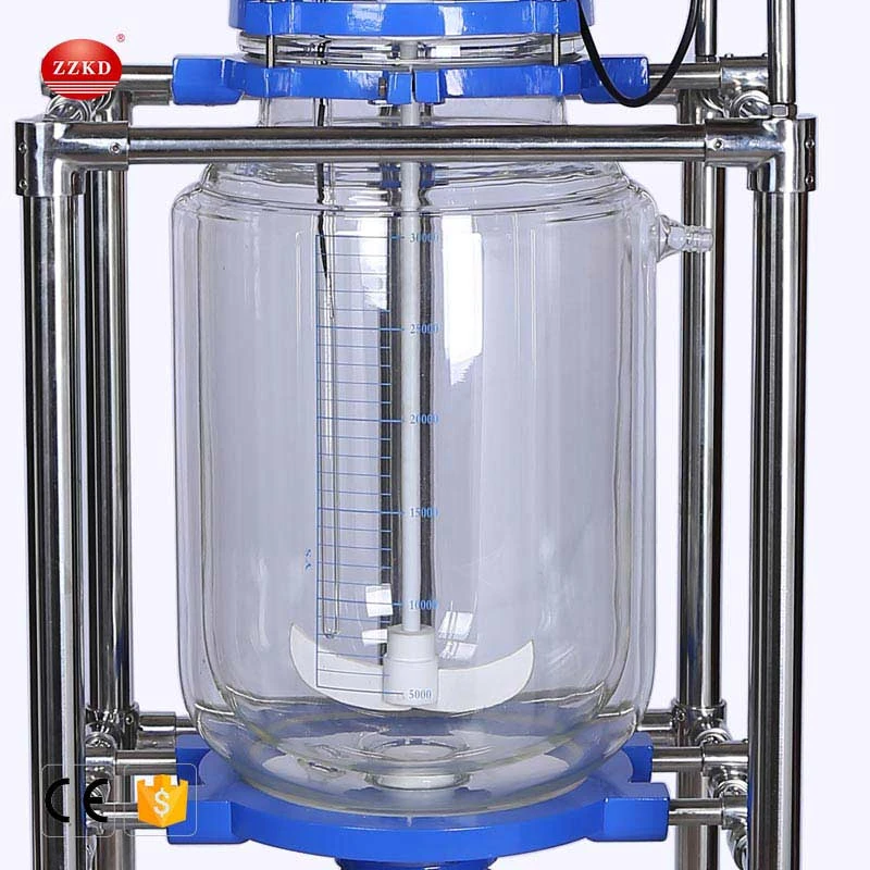 benchtop borosilicate double wall glass reactor